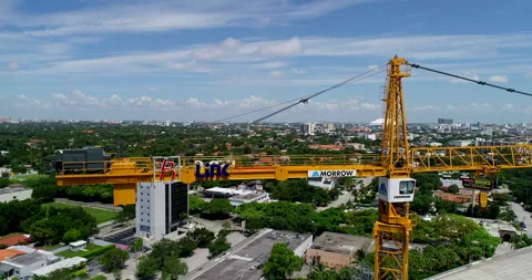 Construction Crane over the highway in Miami Stock Footage 157277908