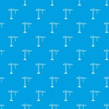 Construction crane pattern seamless blue Stock Illustration