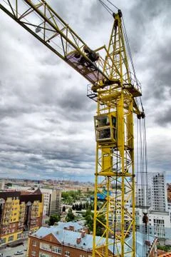 Construction crane Stockfoto's