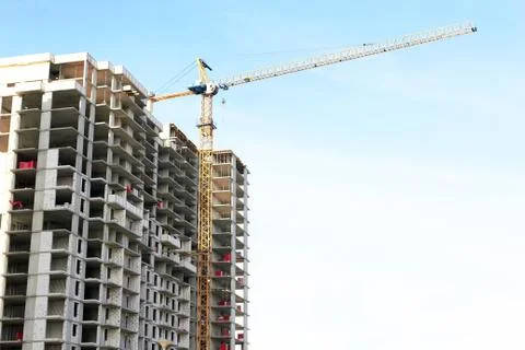 Construction with crane Stock Photos