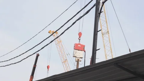 Construction crane piles  concrete  technology 스톡 동영상 108367092
