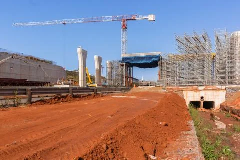 Construction Crane Scaffolding Bridge Stock Photos