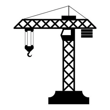 Construction crane silhouette Stock Illustration