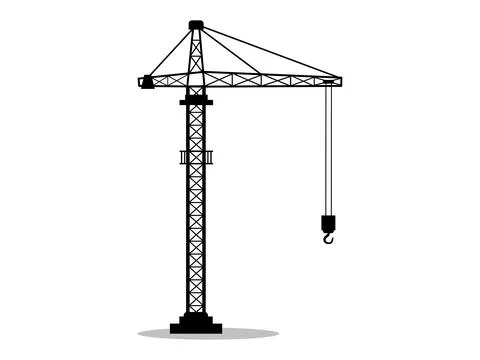 Construction crane silhouette, industrial basics, construction project, arc.. Stock Illustration
