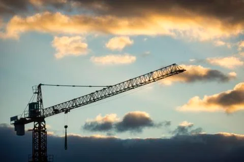 Construction crane silhouette Fotos de archivo