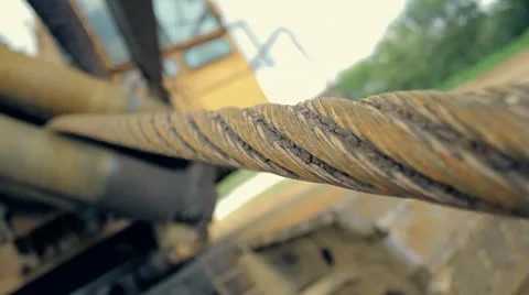 Construction Crane with Steel Cable 1080p Stock Footage 10794831