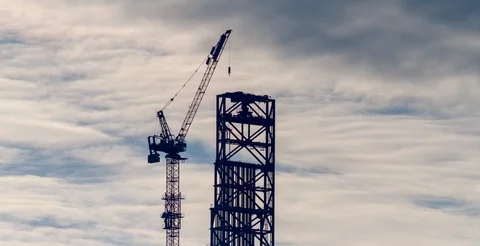 Construction Crane Sun I Stock Footage 125160221