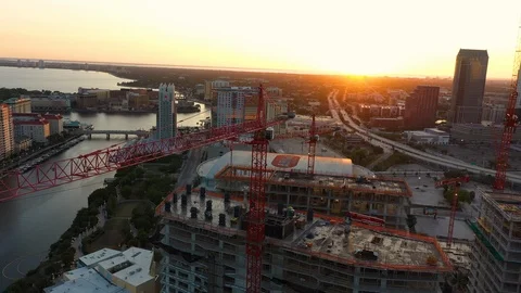 Construction Crane Sunset 動画素材 127331728