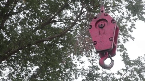 Construction Crane Swinging Stock Footage 79023658