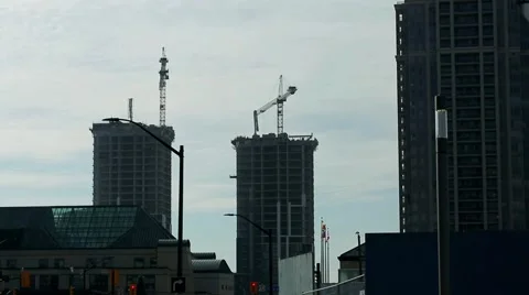 Construction Crane Time Lapse Stock Footage 58100030