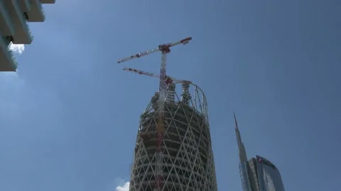 Construction crane time lapse Stock Footage 156675386