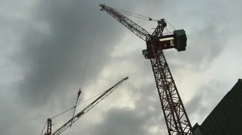 Construction Crane Timelapse Dusk 4096x2160 Not Graded Stock Footage 44117661