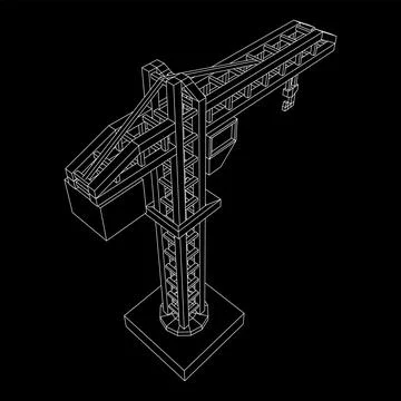 Construction crane tower. Building concept Ilustración de archivo