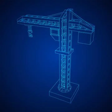 Construction crane tower. Building concept Ilustración de archivo