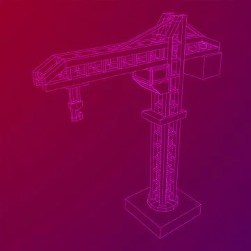 Construction crane tower. Building concept Ilustración de archivo