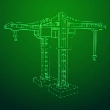 Construction crane tower. Building concept Ilustración de archivo