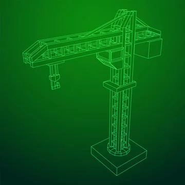 Construction crane tower. Building concept Ilustración de archivo