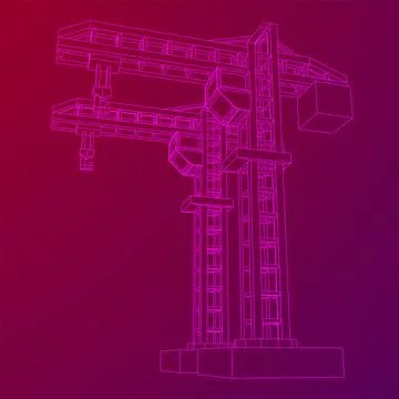 Construction crane tower. Building concept Ilustración de archivo