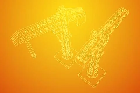 Construction crane tower. Building concept Ilustración de archivo