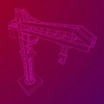Construction crane tower. Building concept Ilustración de archivo