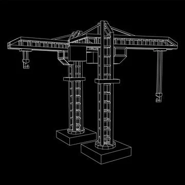 Construction crane tower. Building concept Ilustración de archivo