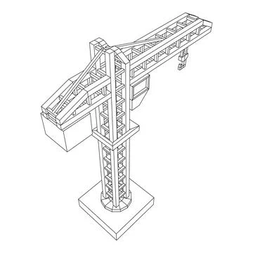 Construction crane tower. Building concept Ilustración de archivo