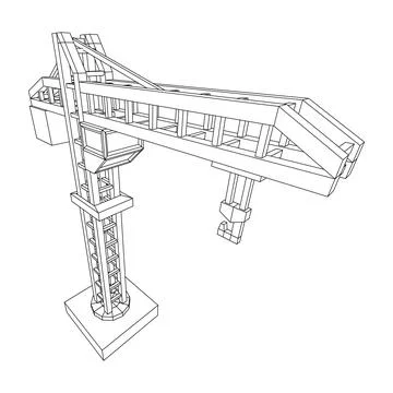 Construction crane tower. Building concept Ilustración de archivo
