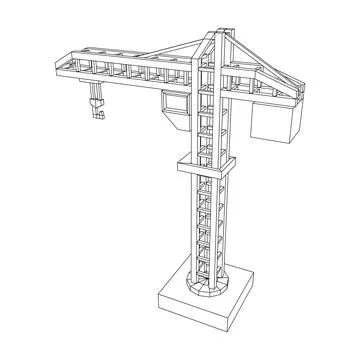 Construction crane tower. Building concept Ilustración de archivo