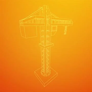 Construction crane tower. Building concept Ilustración de archivo