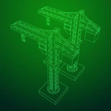 Construction crane tower. Building concept Stock Illustration