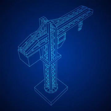 Construction crane tower. Building concept Ilustración de archivo