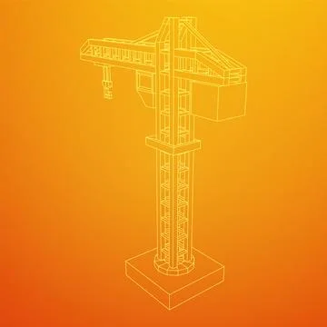Construction crane tower. Building concept Ilustración de archivo