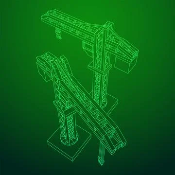 Construction crane tower. Building concept Ilustración de archivo