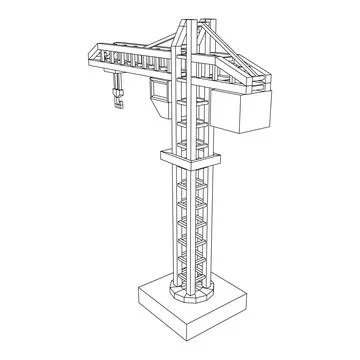 Construction crane tower. Building concept Ilustración de archivo