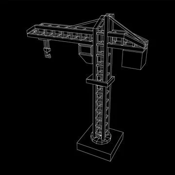 Construction crane tower. Building concept Ilustración de archivo