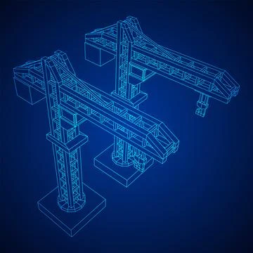 Construction crane tower. Building concept Ilustración de archivo