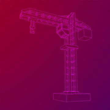 Construction crane tower. Building concept Ilustración de archivo