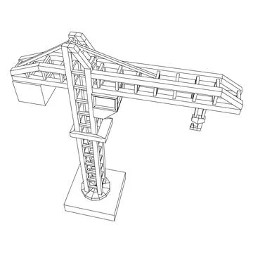 Construction crane tower. Building concept Ilustración de archivo