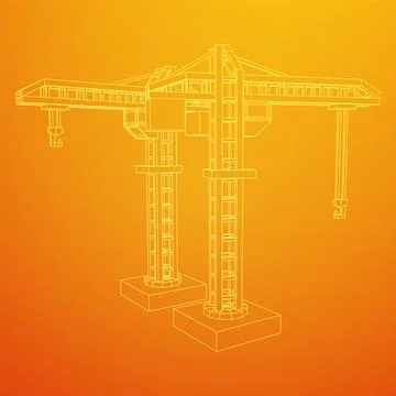 Construction crane tower. Building concept Ilustración de archivo