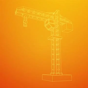 Construction crane tower. Building concept Ilustración de archivo