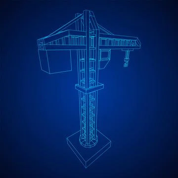 Construction crane tower. Building concept Ilustración de archivo