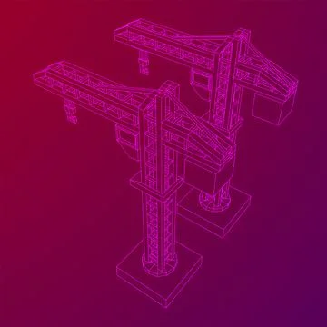 Construction crane tower. Building concept Ilustración de archivo