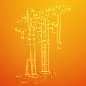 Construction crane tower. Building concept Ilustración de archivo