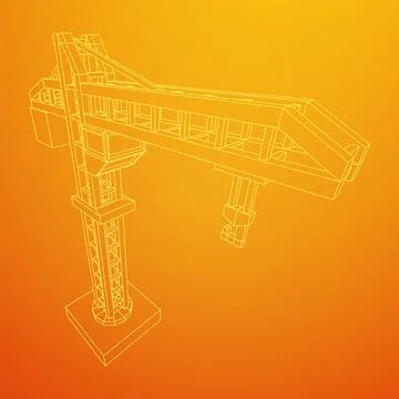 Construction crane tower. Building concept Ilustración de archivo