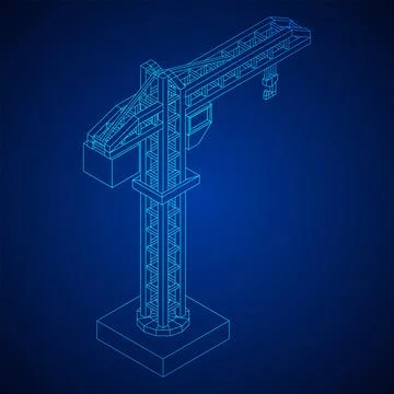 Construction crane tower. Building concept Ilustración de archivo