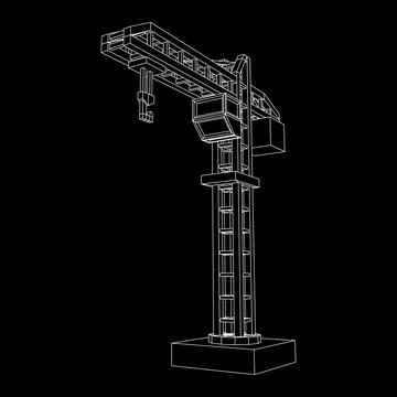 Construction crane tower. Building concept Stock Illustration