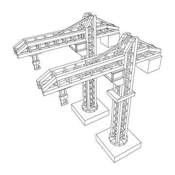 Construction crane tower. Building concept Ilustración de archivo