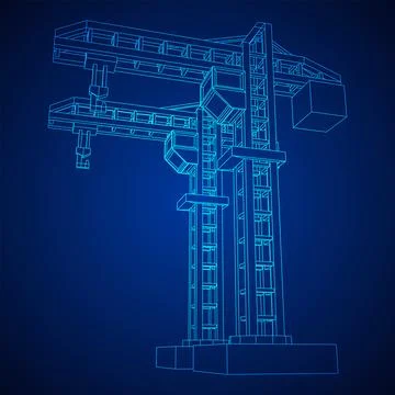 Construction crane tower. Building concept Ilustración de archivo