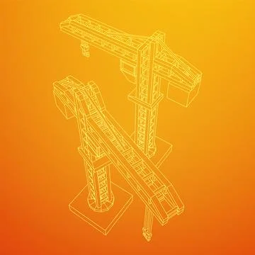 Construction crane tower. Building concept Ilustración de archivo