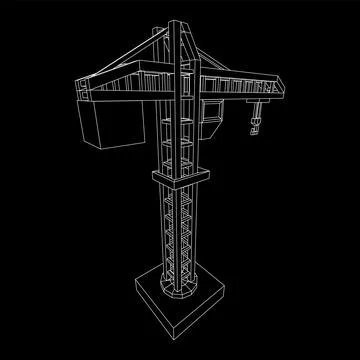 Construction crane tower. Building concept Ilustración de archivo